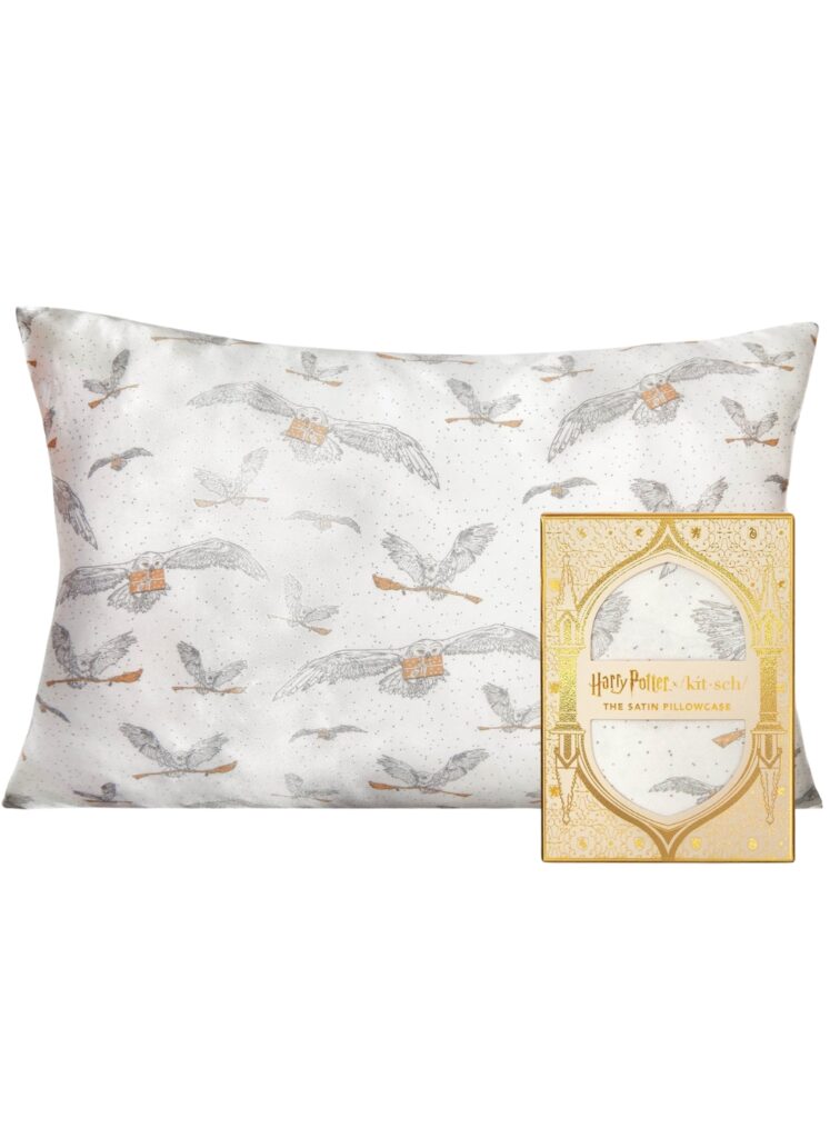 Capa de almofada Harry Potter, presente, em cetim luxuoso e com a Hedwig
