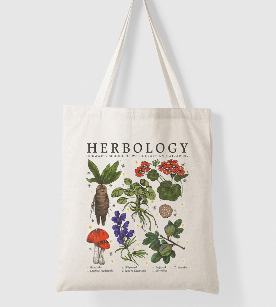 Guia de presentes para fãs de Harry Potter: um tote bag para ir Às aulas de herbolgia