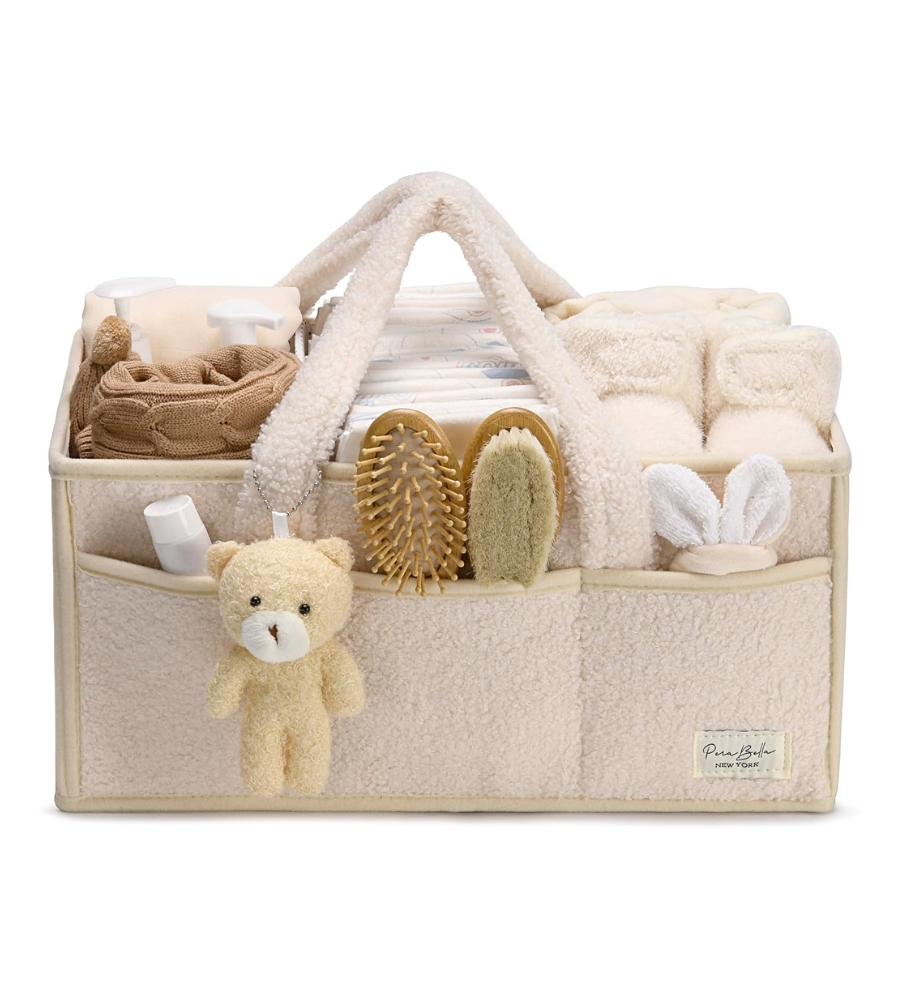 Ideias de Presentes para Baby Shower: essenciais para bebé organizador de fraldas e produtos essenciais 