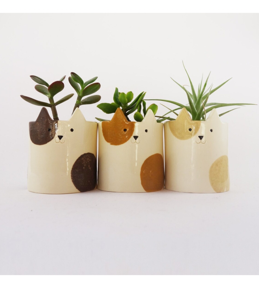 Ideias de Presentes Para Gatos - Vasos coloridos em forma de gatos, uma prenda para qualquer ocasião