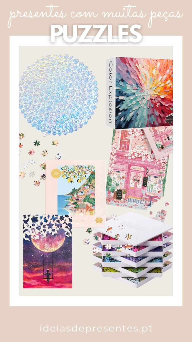 Ideias de presentes para amantes de puzzles. Uma prenda cheia de peças e de horas de desafio. Um guia com ideias muito coloridas para oferecer a miúdos e graúdos