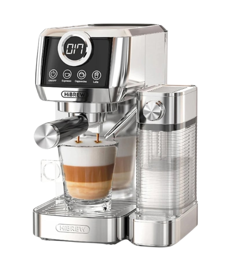 Ideias de presentes BlackFriday: Máquina de Café Semiautomática HIBREW H13A 3Em1 6 Modos de Café 20Bar 1.3L Tanque de Água Removível Alça de Liga de Alumínio de 51Mm
