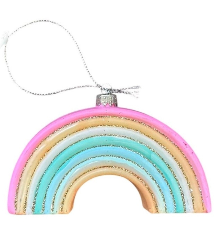 TOP Ornamentos de Natal, presentes únicos: enfeite de natal arco-iris de cores suaves