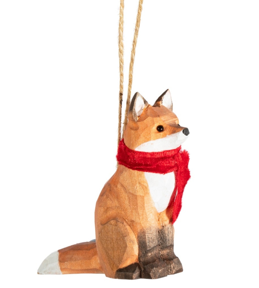 TOP Ornamentos de Natal, presentes únicos: raposa feita em madeira, pintada à mão. Indeed, a very special ornament.